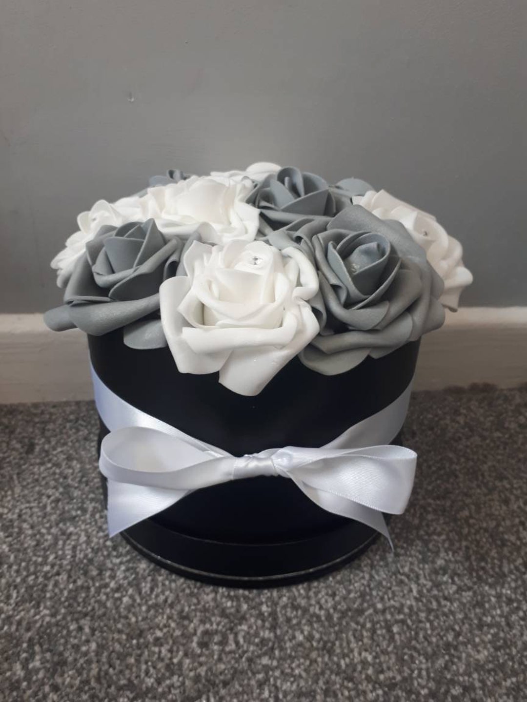 Flower Hat Box, Rose Hat Box ,floral, Bouquet, Housewarming Gift