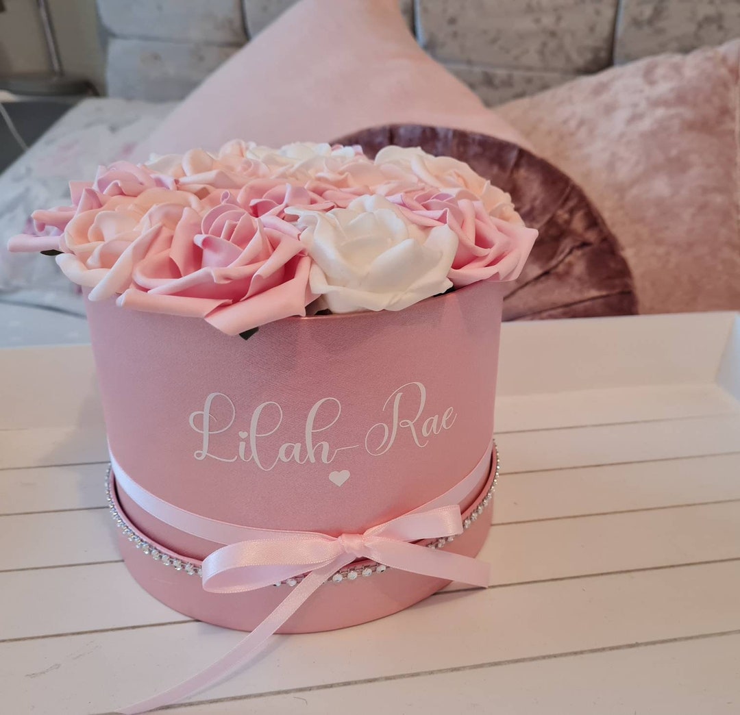 Flower Hat Box, Rose Hat Box ,floral, Bouquet, Housewarming Gift