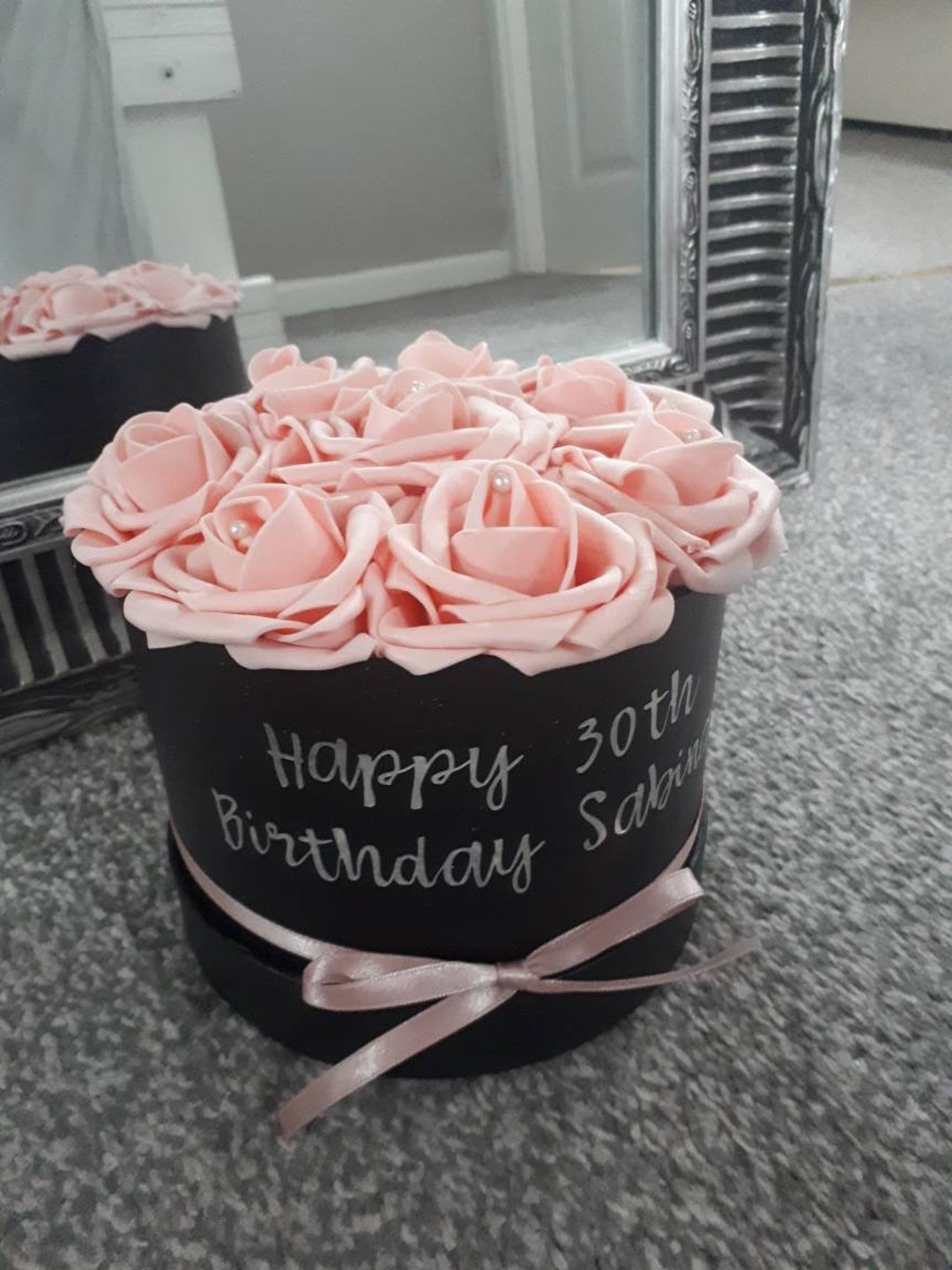 Flower Hat Box, Rose Hat Box , Flower Bouquet, Housewarming Gift