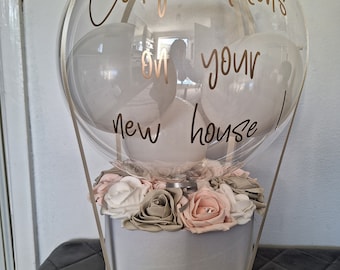 Hot Air Balloon velvet  Flower Box, hat box flowers, birthday balloon, celebration balloon, balloon gifts, gifts for her, gifts for him.