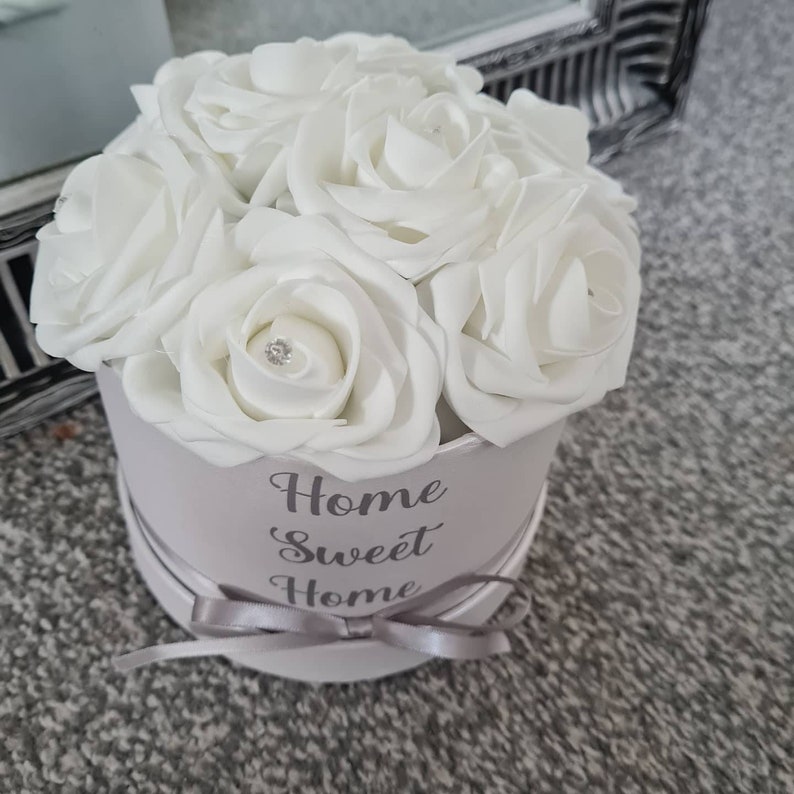 Flower Hat Box Rose Hat Box Flower Bouquet Housewarming Etsy