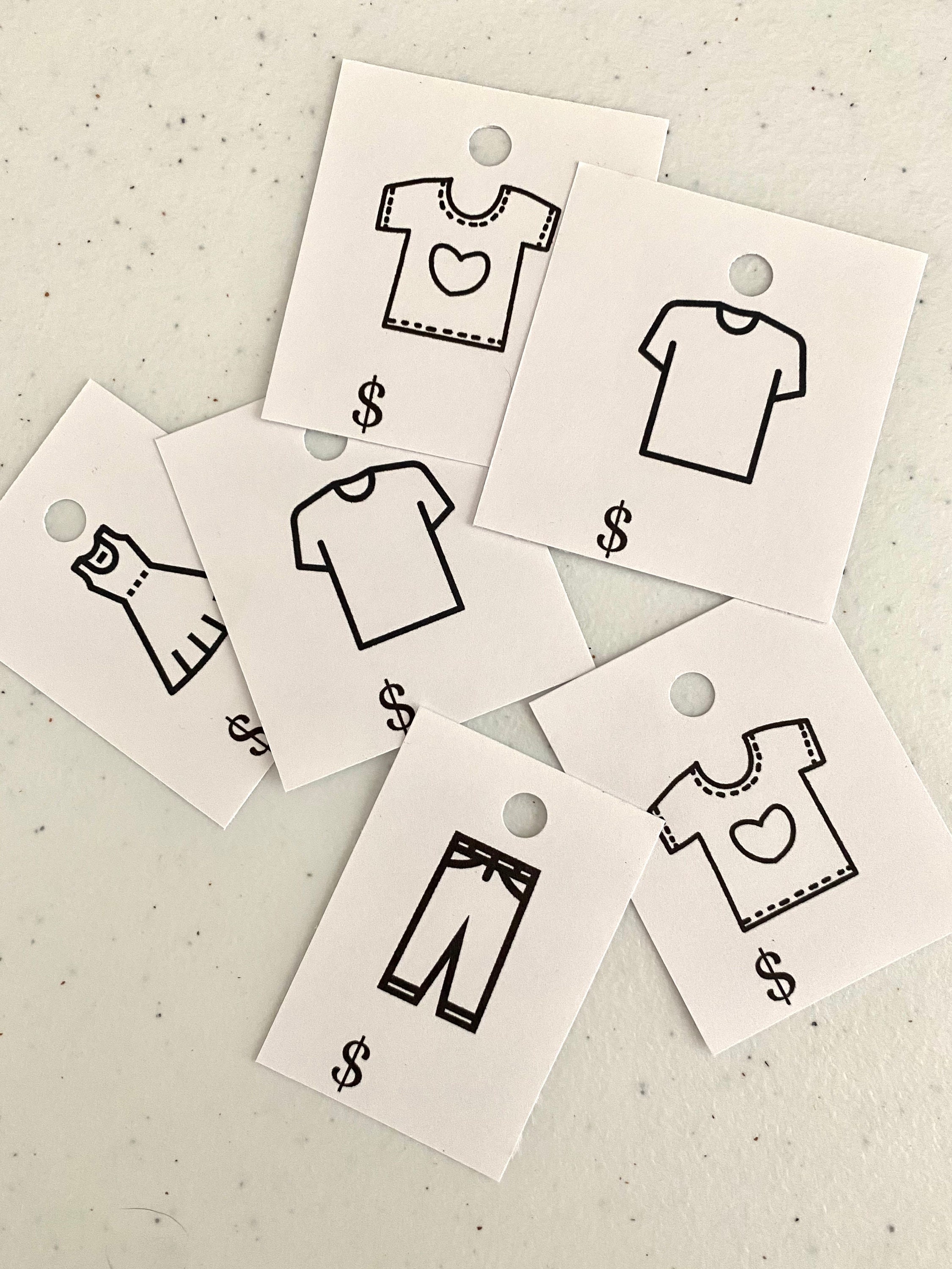 Printable Clothing Price Tags, Yard Sale or Garage Sale Clothing Pages