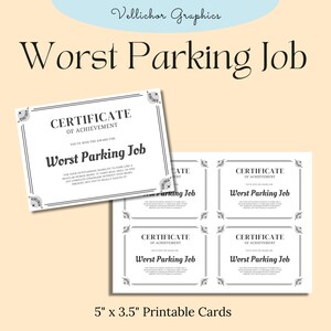 Worst Parking Job Cards, Printable Funny Parking Card, adult content card