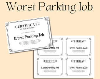 Worst Parken Job Karten, druckbare lustige Parken Karte, Inhalt Karte für Erwachsene