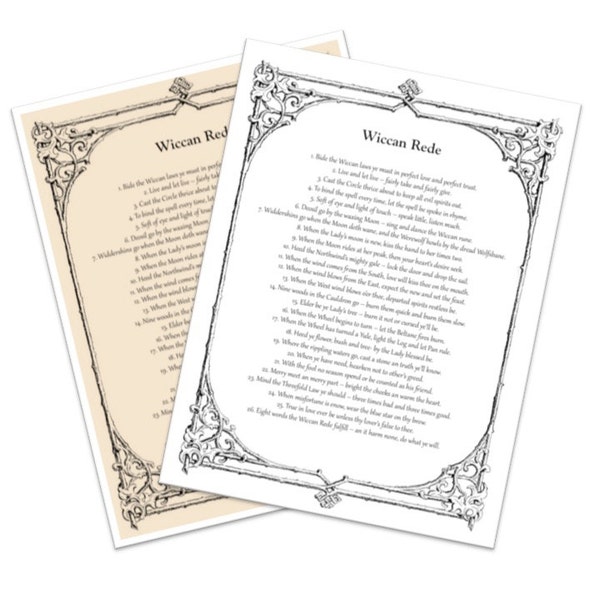 Wiccan Rede- Instant Download, magick book crede, grimiore, magic inspiration