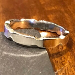 Detailed Sterling Silver 2mm thick ring Size O image 1