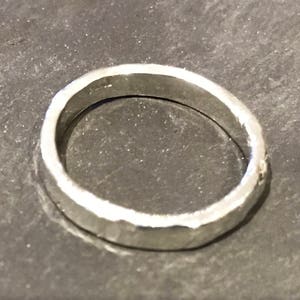 Detailed Sterling Silver 2mm thick ring Size O image 5