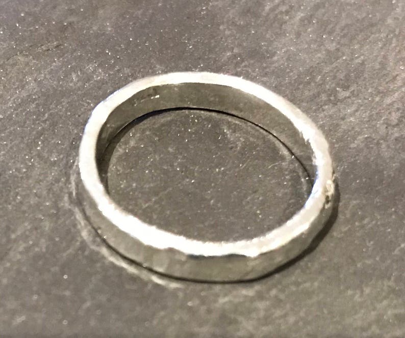 Detailed Sterling Silver 2mm thick ring Size O image 5