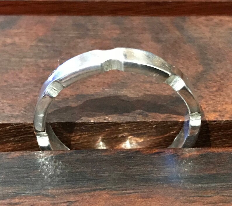 Detailed Sterling Silver 2mm thick ring Size O image 6