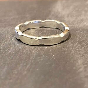 Detailed Sterling Silver 2mm thick ring Size O image 3