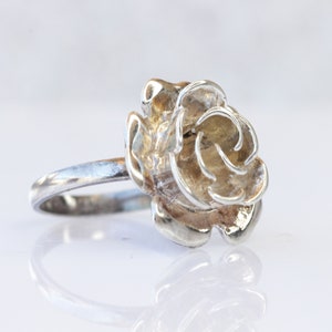 Sterling Silver Flower Ring: Vintage Blossom Statement Ring