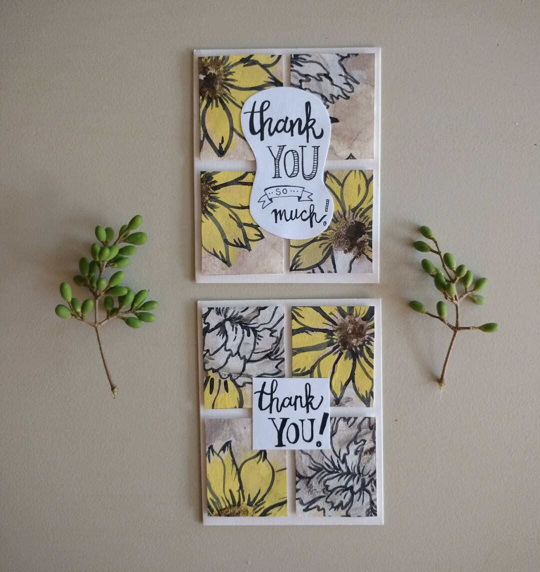 Set of Handmade "thank You!" Cards - Etsy