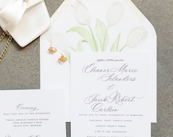 Eleanor Wedding Invitation Suite | Watercolor Floral Wedding invitation | Letterpress Stationery | SAMPLE