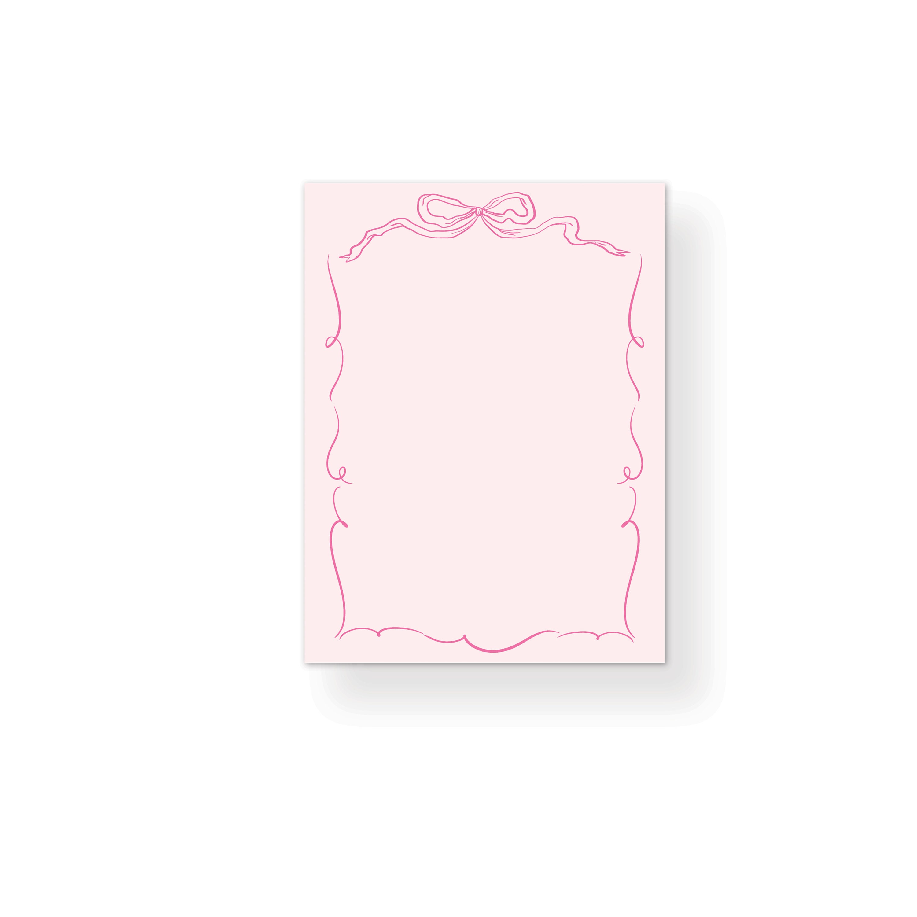 Ribbons & Bows | Pink Notepad | Grandmillenial Chic - Etsy