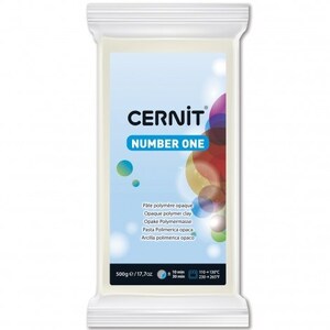 CERNIT Number One White polymer clay, 500g (1.1 lb), Oven-hardening polymer modeling clay