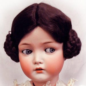 Porzellan Puppen Perücke Haarsträhne in  Mohair rot  ~ Puppe 