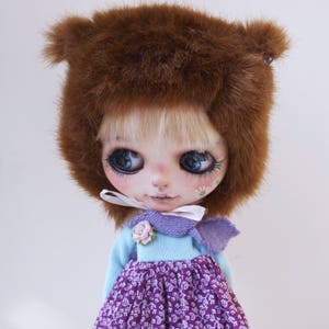 Süße Pelzmütze. Ideal für Blythe, Pullip, Eis und ähnliche Größe Puppen.