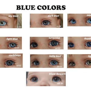 Eyes for dolls. 23 colors, 11 sizes. Good for BJD, Paola Reina, Reborn, Götz, art dolls, custom dolls, toys. Price per pair. image 3