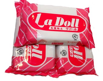 Ladoll clay 3 paquets *500 g (1.1lb). Argile auto-sèche. La Doll Argile de haute qualité, 1,5 kg.