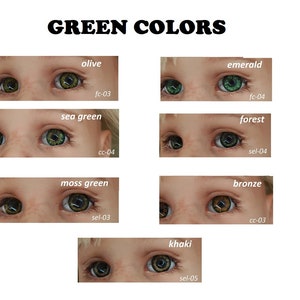 Eyes for dolls. 23 colors, 11 sizes. Good for BJD, Paola Reina, Reborn, Götz, art dolls, custom dolls, toys. Price per pair. image 5