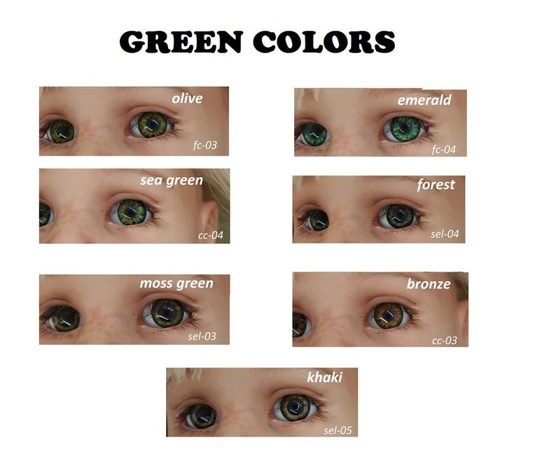 Eyes for dolls. 23 colors, 11 sizes. Good for BJD, Paola Reina, Reborn, Götz, art dolls, custom dolls, toys. Price per pair. image 5