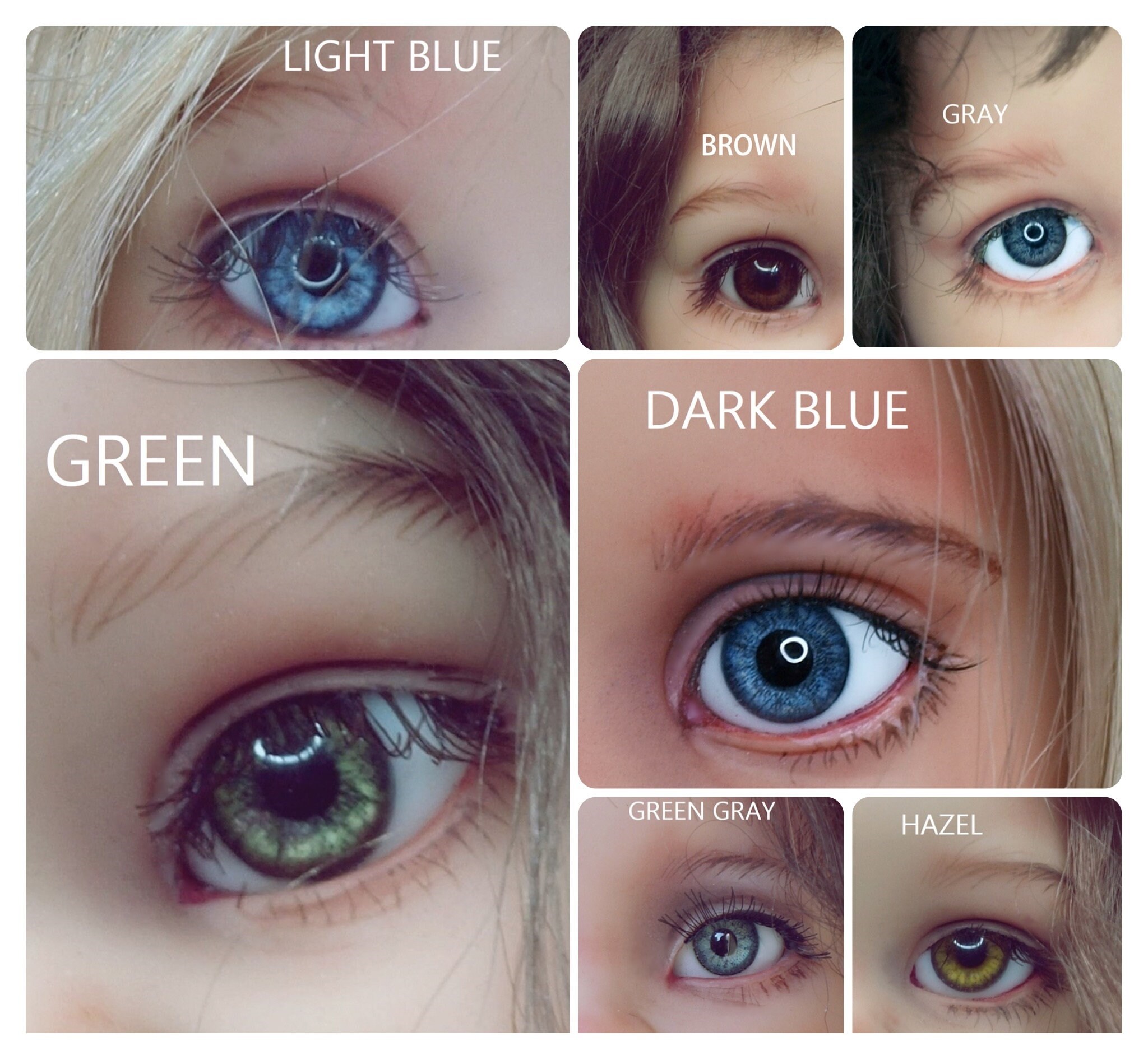 Natural Light Baby Blue Human Inspired Glass Eyes – Handmade Glass