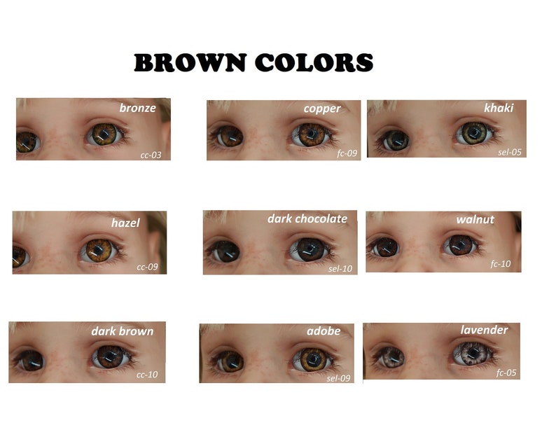 Eyes for dolls. 23 colors, 11 sizes. Good for BJD, Paola Reina, Reborn, Götz, art dolls, custom dolls, toys. Price per pair. image 4