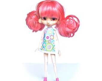 Florett blue dress for 1/6 Blythe, Pullip or Similar Size Dolls.