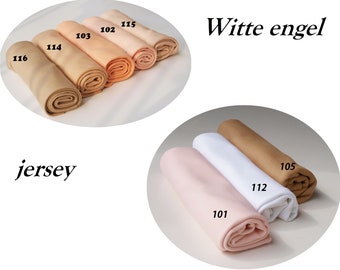 Doll skin fabric, jersey skin fabric by DeWitte Engel, 100% cotton, 1/2 metre, 8 colors available. Fabric White Angel.