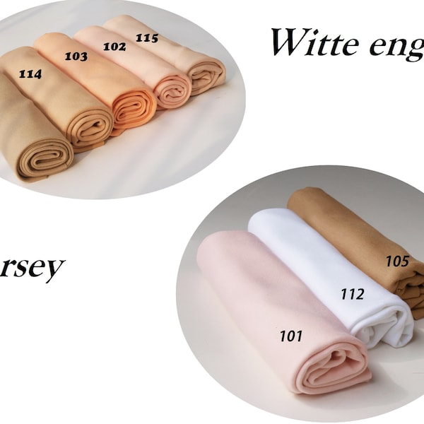 Doll skin fabric, jersey skin fabric by DeWitte Engel, 100% cotton, 1/2 metre, 8 colors available. Fabric White Angel.