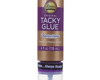 Clear and flexible dry glue. Aleene's Always Ready Original Tacky Glue 118ml.