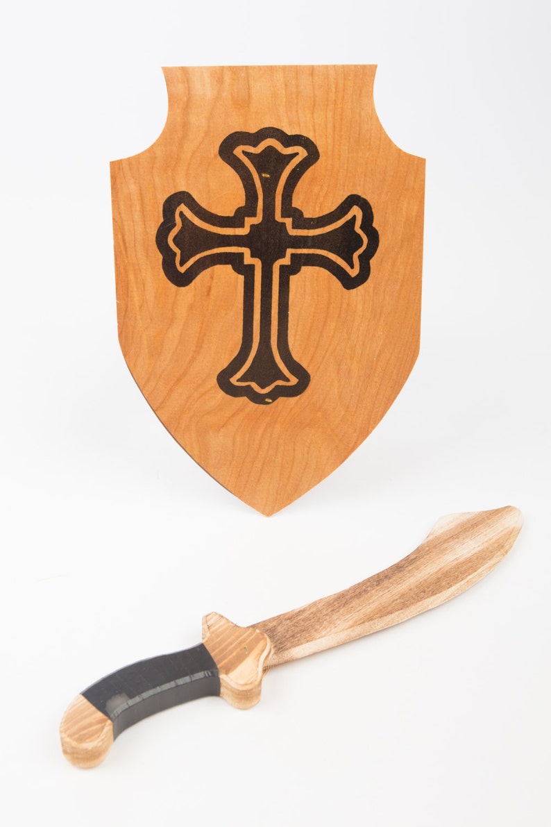 Wooden Sword And Shield Set Cross Image 0
