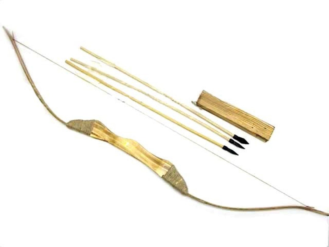Juego de 3 flechas de arco y madera para niños, 3 flechas seguras  tradicionales hechas a mano de bambú para niños
