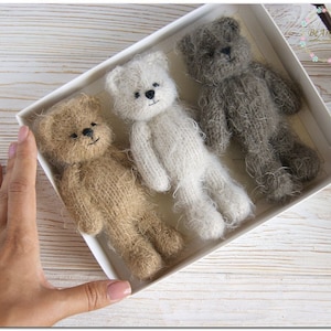 Neugeborenen Foto Spielzeug Strickbär Teddybär Spielzeug Tier Puppe prop Bär Stofftier Neugeborenen Teddy Requisite gestricktes Bär Spielzeug
