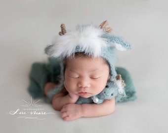 Knit dragon toy and hat Newborn boy photo prop  Dragon costume Photo Prop Dragon stuffie Dragon Photo  Toy Knitted  toy Baby shower