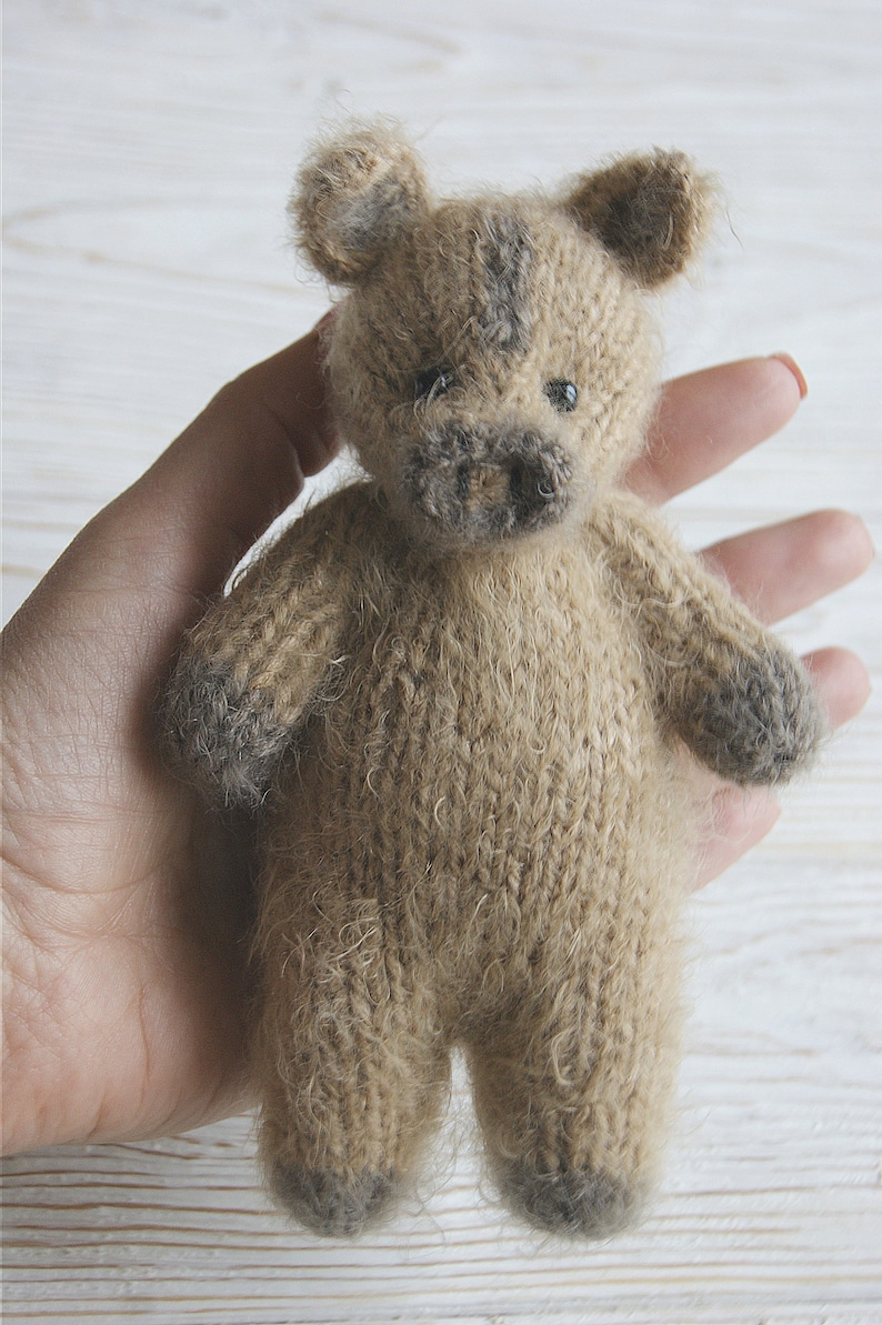 Knit boar toy Newborn photo toy Newborn props toy Bonnet and toy Newborn Photo Prop Wild Boar Set of 2pcs