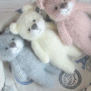 Newborn photo prop Newborn teddy bear photo toy Bear doll newborn bear prop knit animal Bear stuffie Newborn teddy prop Knit bear toy