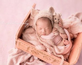 Knit Pig Newborn Photo Prop | Handmade Polyacrylic Toy (4.7-5.5 inch)