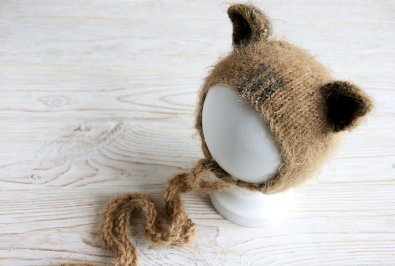 Knit boar toy Newborn photo toy Newborn props toy Bonnet and toy Newborn Photo Prop Wild Boar Set of 2pcs
