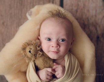 Lion Photo Prop |  Stuffed Animal and bonnet |  Lion stuffie | Newborn Lion Props | Lion Toy | Knitted Lion | Newborn Animal Props
