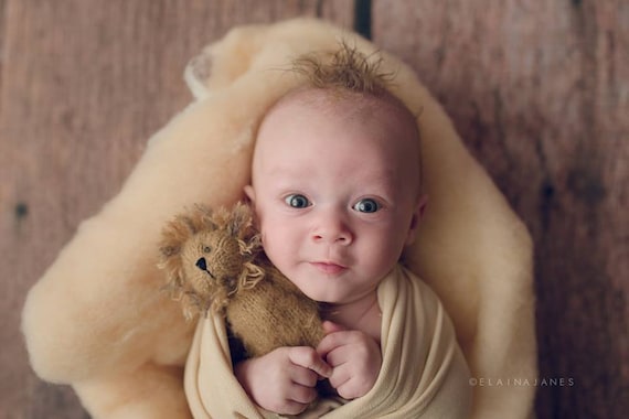 Lion Photo Prop |  Stuffed Animal and bonnet |  Lion stuffie | Newborn Lion Props | Lion Toy | Knitted Lion | Newborn Animal Props
