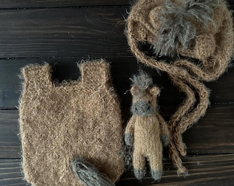Newborn Horse Costume | Handmade Baby Photoshoot Outfit