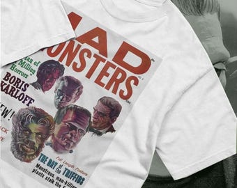 Moletom Mad Monsters: Moletom com capuz vintage de filme de terror