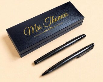 Custom luxury pen and pencil leather gift box end of year teacher gift Personalised gift set thankyou class teacher gift Mentor Gift for him