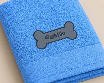 Personalized dog towel cotton custom dog mum gift embroidered pet gift dog grooming gift dog adoption gift pet owner dog lover gift