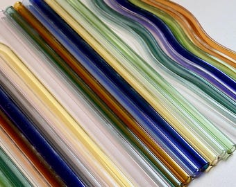 Party straws coloured reusable glass straw straight for glass can baby shower party supply bent straws birthday party supplies wavy straw