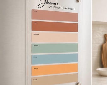 Personalised weekly fridge planner acrylic fridge magnet family weekly planner reusable dry wipe planner gift for new home housewarming gift