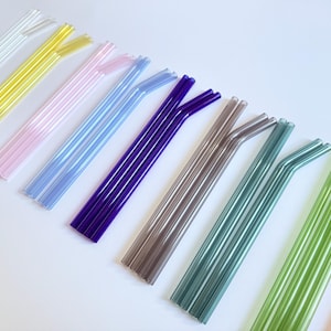 Coloured glass straws for glass tumblers reusable straw for party supply glass straw Drink Accessories Eco Friendly Iced Coffee straw image 9