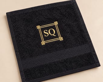 Embroidered face towel 100% cotton Monogrammed wedding towel favour Personalised spa party favours custom luxury guest gift towel set