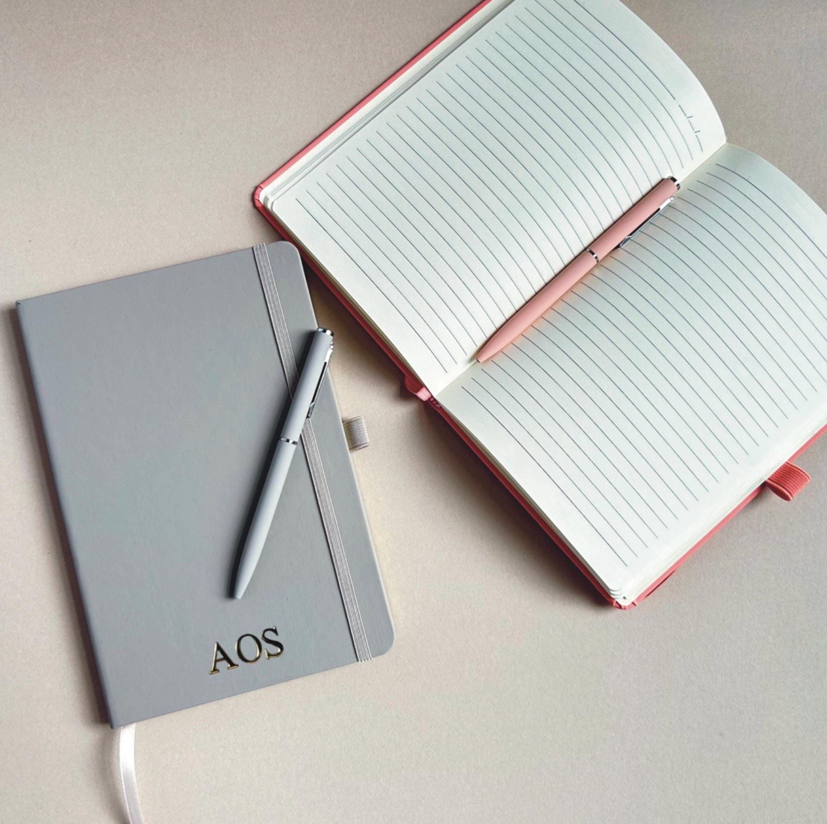Monogrammed Notebook A5 With Pen Present Personalised Initial Diary ...
